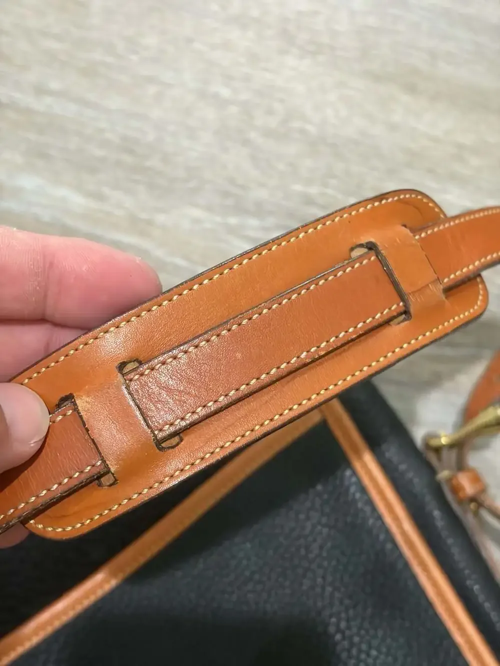 Vintage Dooney & Bourke All-Weather Leather Black and Tan Briefcase